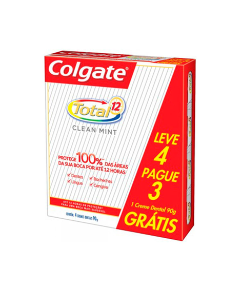 imagem do produto Creme Dental Colgate Total 12 90g 4 Unidades Clean Mint - COLGATE-PALMOLIVE