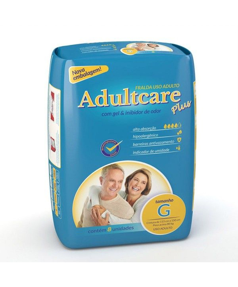 imagem do produto Fralda Adultcare Plus G 8 Unidades - INCOFRAL