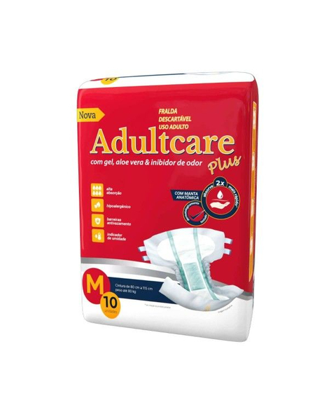 imagem do produto Fralda Adultcare Plus M 10 Unidades - INCOFRAL