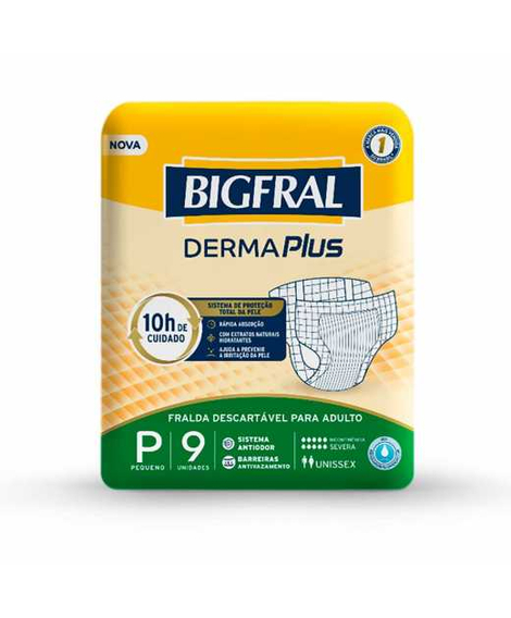 imagem do produto Fralda Bigfral Derma Plus P 9 Unidades - ONTEX